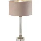 Searchlight Lampe de table design Scarborough or avec nuance rose