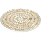 J-Line Plateau mosaic verre argent/or medium