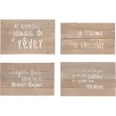 Jline Panneaux positifs bois naturel assortiment de 4