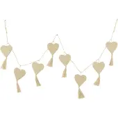 J-Line Guirlande coeur jute creme