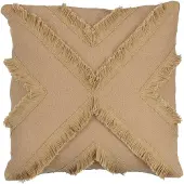 J-Line Cushion Cross Square Polyester Beige