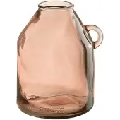 J-Line Vase anse cylindre verre rose clair small