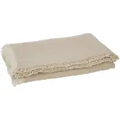 J-Line Plaid franges mousseline de coton beige foncé