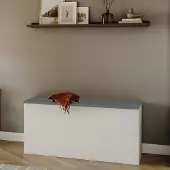 Symbiosis Banc Knox avec rangement - blanc/gris celadon