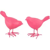 J-Line Bird Polyresin Pink Small 2 Assorted