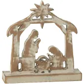 J-Line Creche bois de manguier blanc casse/naturel small