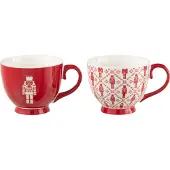 Jline Boite 2 mug casse-noisette boite cadeau ceramique rouge