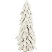 J-Line Sapin enneige bois flotte blanc large