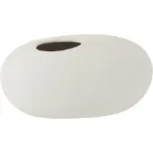 J-Line Vase ovale ceramique blanc mat large