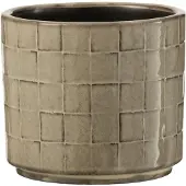 J-Line Cachepot carre ceramique beige/gris small
