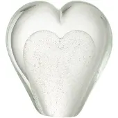 J-Line Presse-papier coeur en verre blanc large