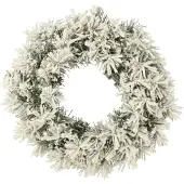 J-Line Couronne de noel+led chaud blanc plastique enneige vert small