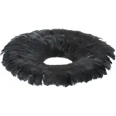 J-Line Couronne decorative plumes noir