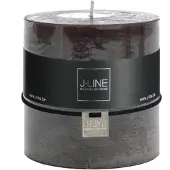 J-Line Bougie cylindre marron/noir -64h