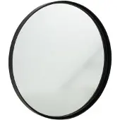 J-Line Miroir rond bord haut metal/verre noir small
