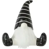J-Line Pere noel assis ceramique noir/blanc medium