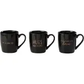Jline Mug amour ceramique noir assortiment de 3