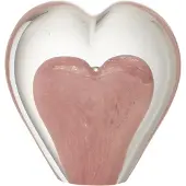 J-Line Presse-papier coeur en verre rose small