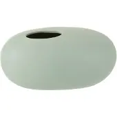 J-Line Vase ovale ceramique vert pastel large