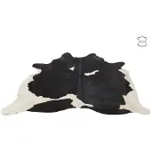 J-Line Peau de vache cuir noir/blanc 3-4m²