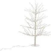 J-Line Arbre nu + led + perles metal blanc small