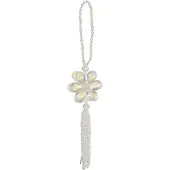 J-Line Suspension perles plastique blanc large