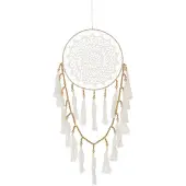 J-Line Attrape-rêves mix textiles blanc naturel large