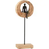 J-Line Figure Think Ring High Mango Wood Aluminium Black