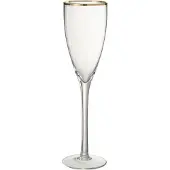 Jline Verre a champagne or bord verre transparent/or