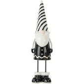 J-Line Pere noel debout rayures ceramique noir/blanc large