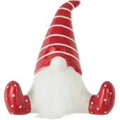 J-Line Pere noel assis ceramique rouge/blanc medium