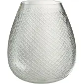 J-Line Vase carreaux verre transparent large