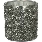 J-Line Photophore paillettes verre fume gris small