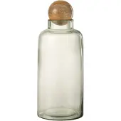 Jline Vase boule bouchon verre/bois transparent
