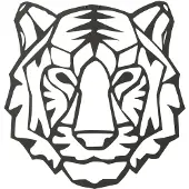 J-Line Décoration murale Tigre Métal Noir