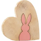 J-Line Coeur Lapin Bois Rose