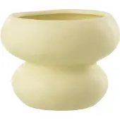 J-Line Cachepot cercle porcelaine jaune clair