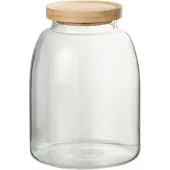 Jline Pot en verre tom verre/bamboo transparent/naturel medium