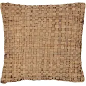 J-Line Coussin carre 1 cote roseau/textile naturel small