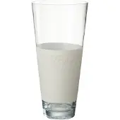 J-Line Vase delph verre transparent/blanc medium