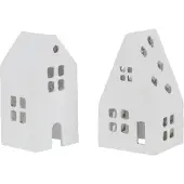 J-Line Maison coton maché blanc assortiment de 2