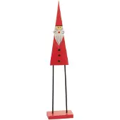 J-Line Pere noel sur pied bois rouge small