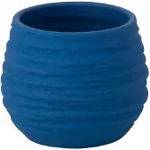 J-Line Cachepot fiesta ceramique bleu small