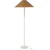 Jline Lampadaire metal/rotin blanc/naturel