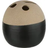 J-Line Vase boule ceramique beige/noir small
