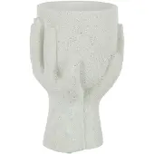 J-Line Cachepot mains ciment blanc small