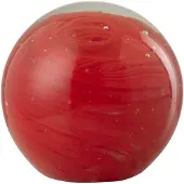 J-Line Presse-papier twister rond verre rouge small