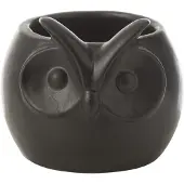 J-Line Cachepot hibou noir porcelaine small