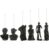 J-Line Boite 6 suspension statue romaine resine noir