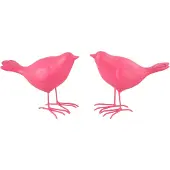 J-Line Bird Polyresin Pink Large 2 Assorted